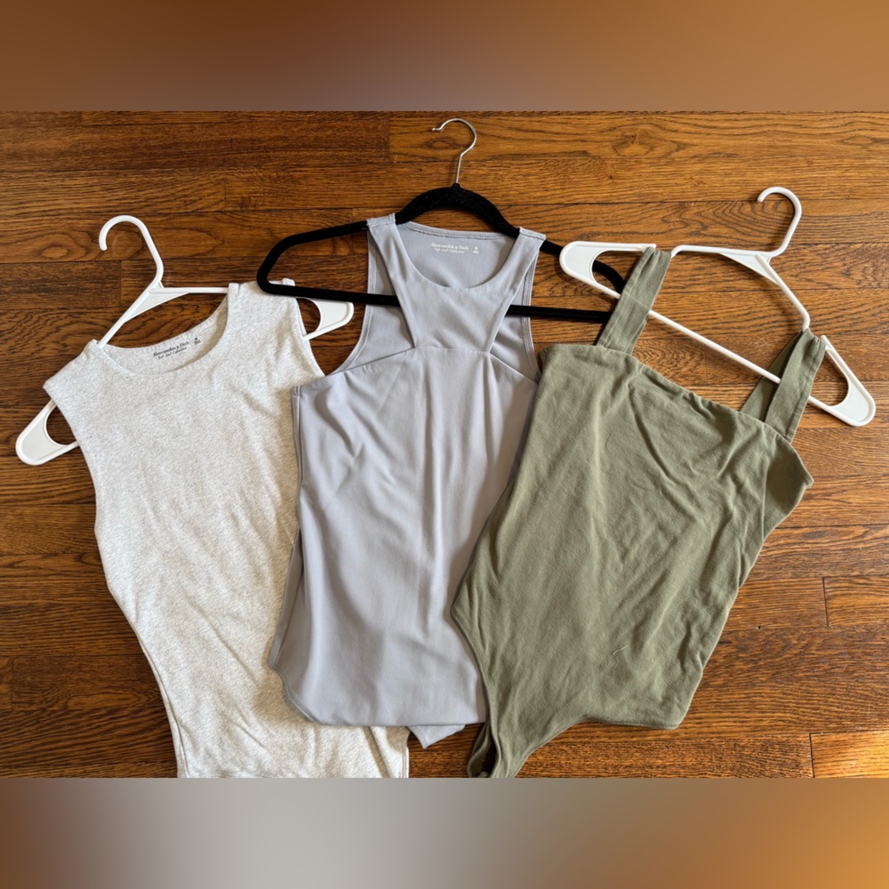 A&F Bodysuit Trio- Olive, Gray, and Blue